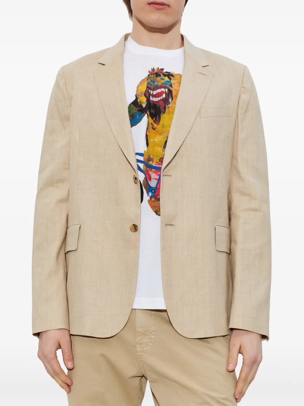  Paul Smith Button-fastening Blazer - Neutrals 