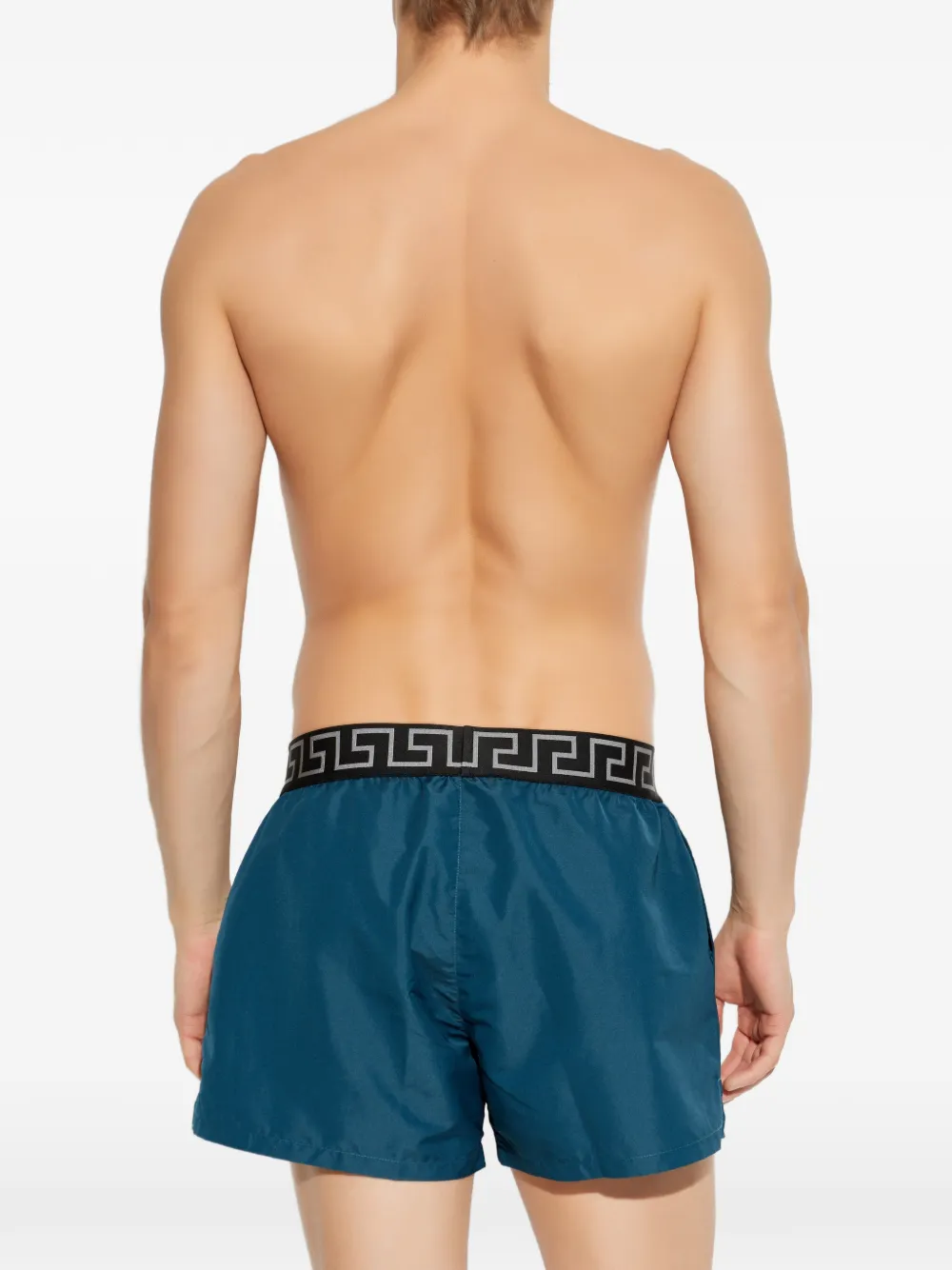  Versace Greca-detail Swim Shorts - Blue 