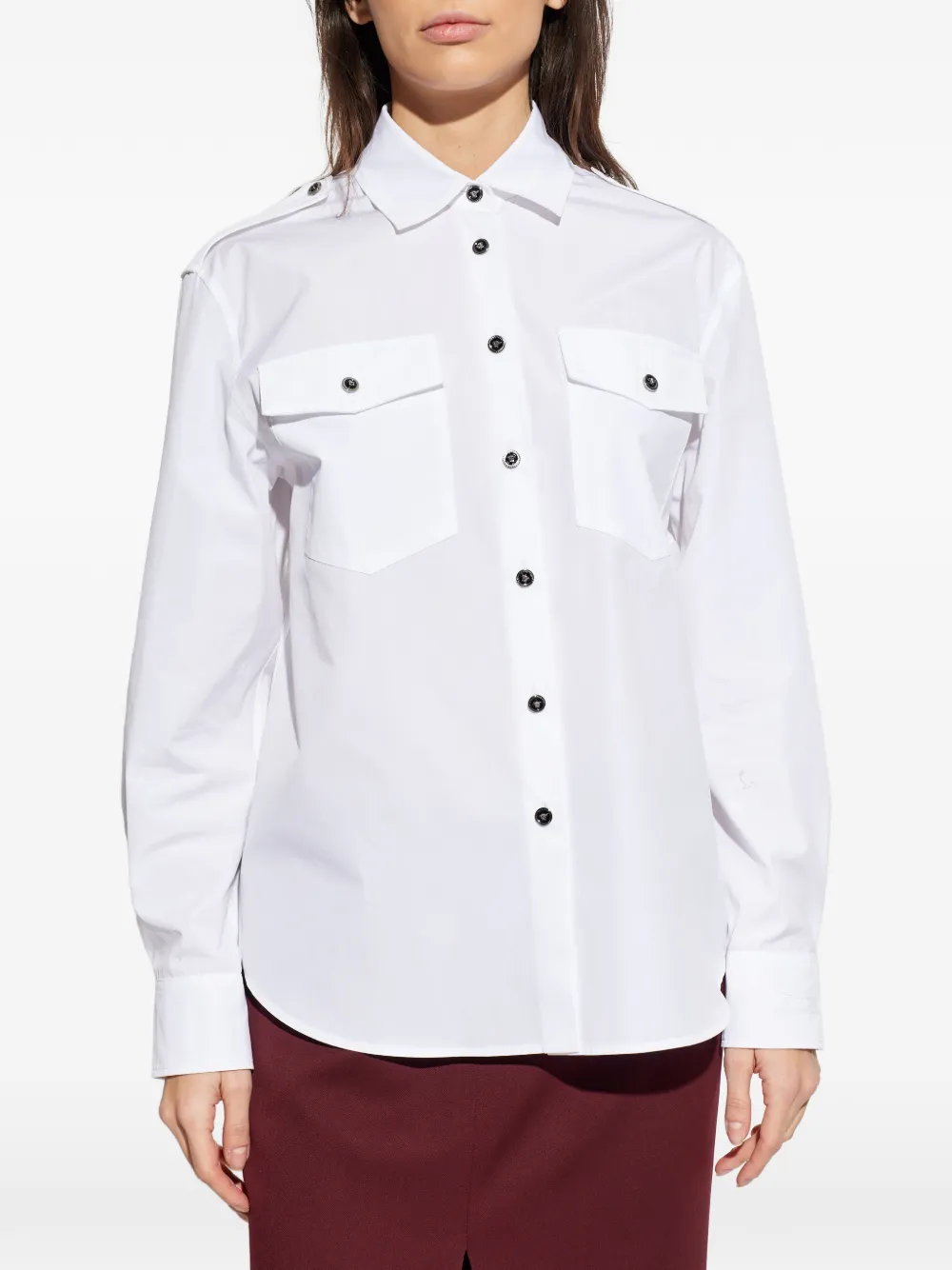  Versace Flap-pocket Buttoned Shirt - White 