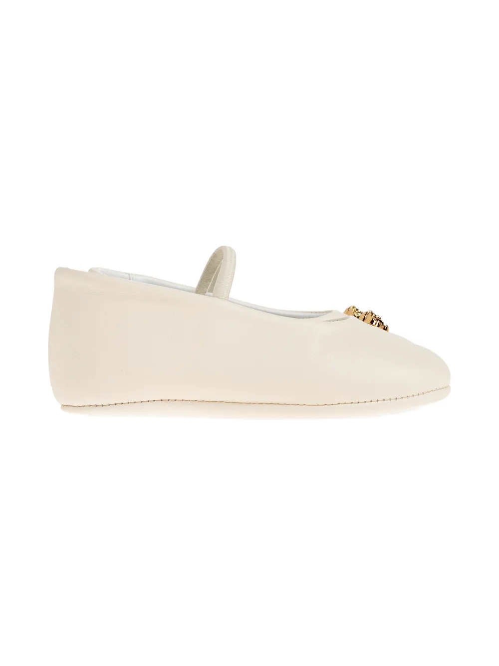 Versace Kids medusa crib shoes Beige