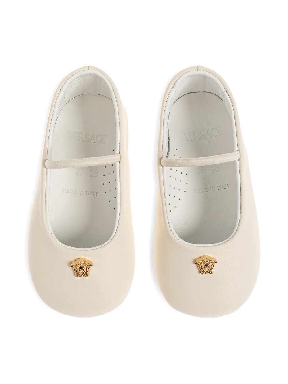 Versace Kids medusa crib shoes Beige