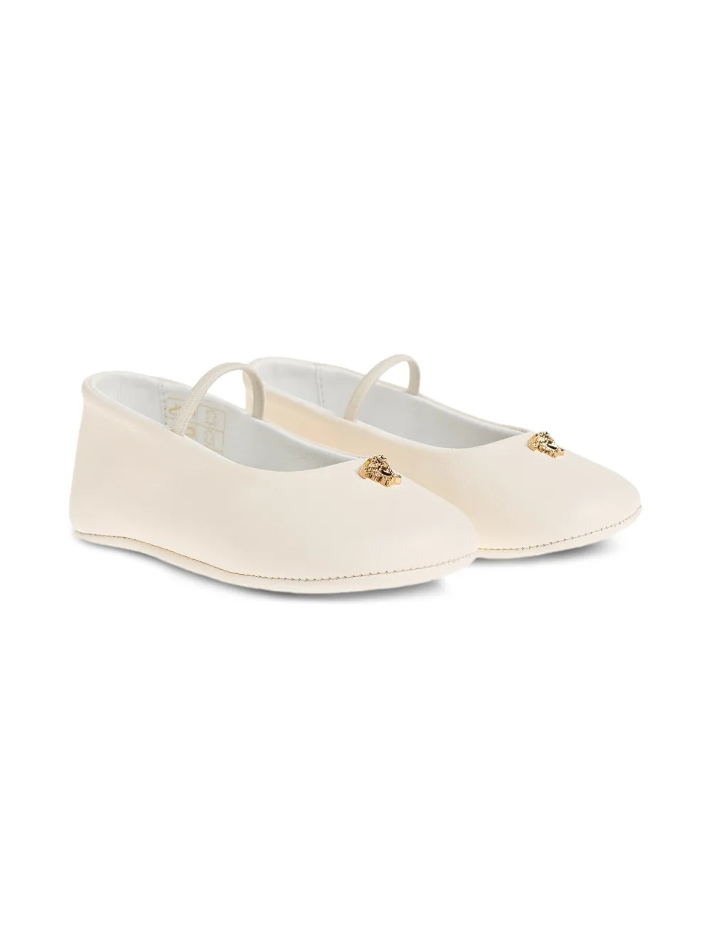Versace Kids medusa crib shoes Beige