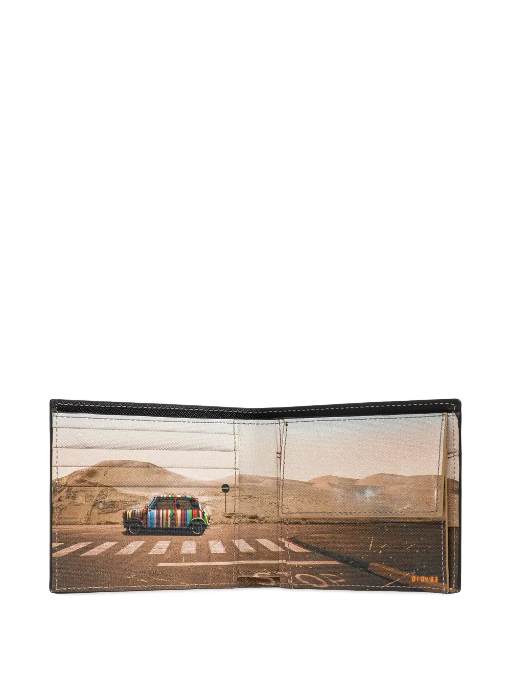 Paul Smith Leren portemonnee met autoprint Zwart