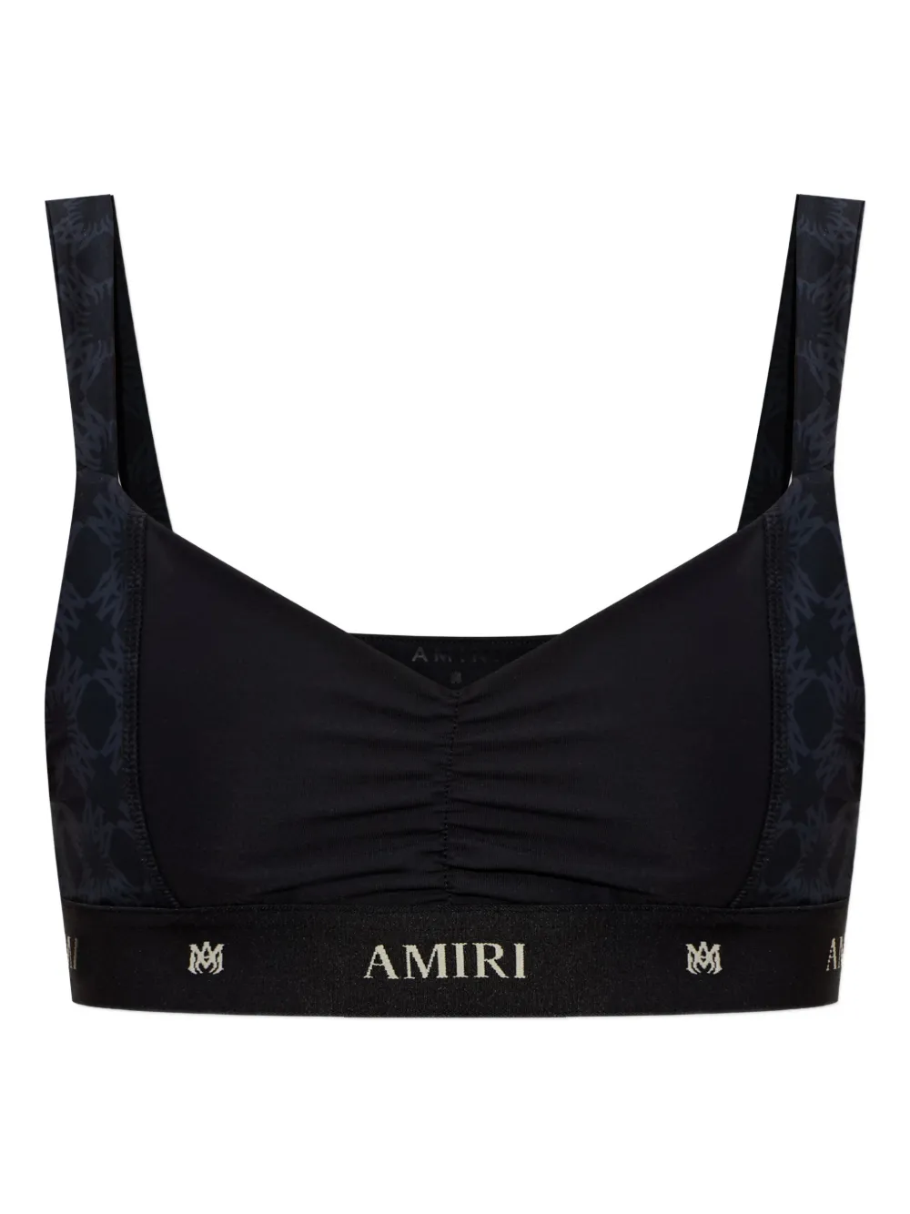AMIRI ruched logo-band top - Nero
