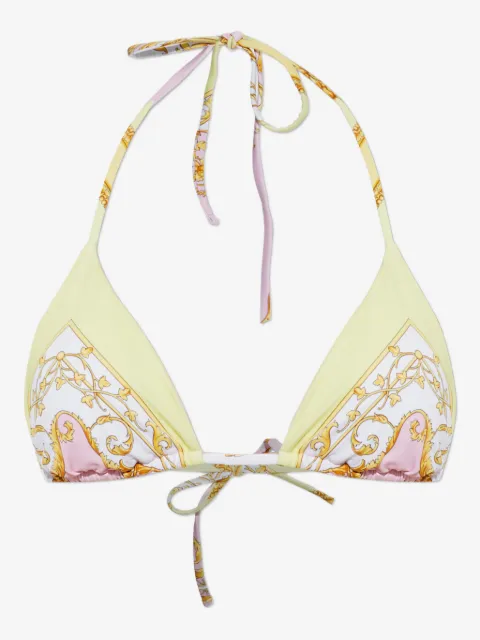 Versace top de bikini estampado con moño