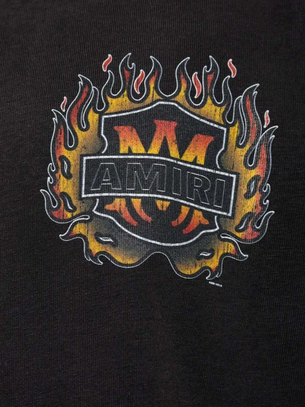 AMIRI T-shirt met grafische vlammenprint Zwart