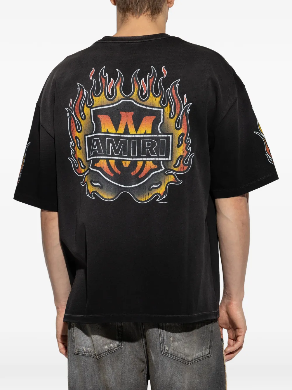 AMIRI T-shirt met grafische vlammenprint Zwart