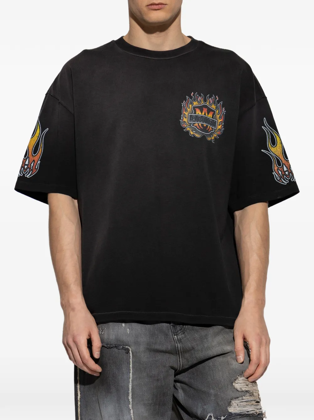  Amiri Flame-graphic T-shirt - Black 