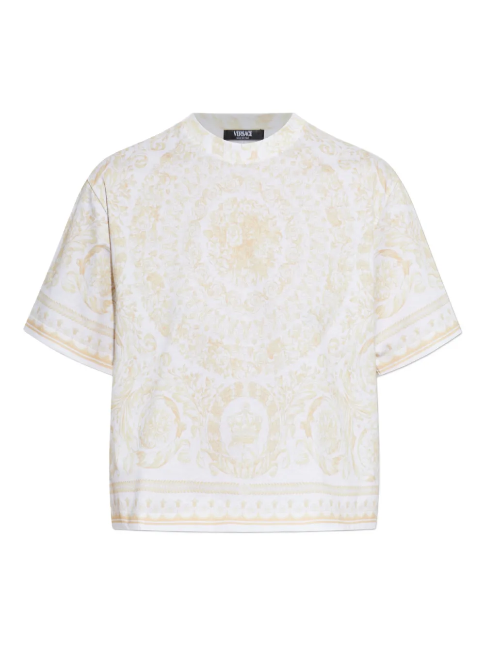 Versace Barocco-print T-shirt In White