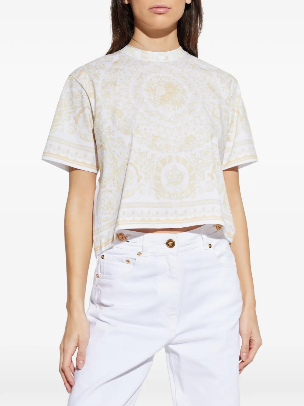  Versace Barocco-print T-shirt - White 