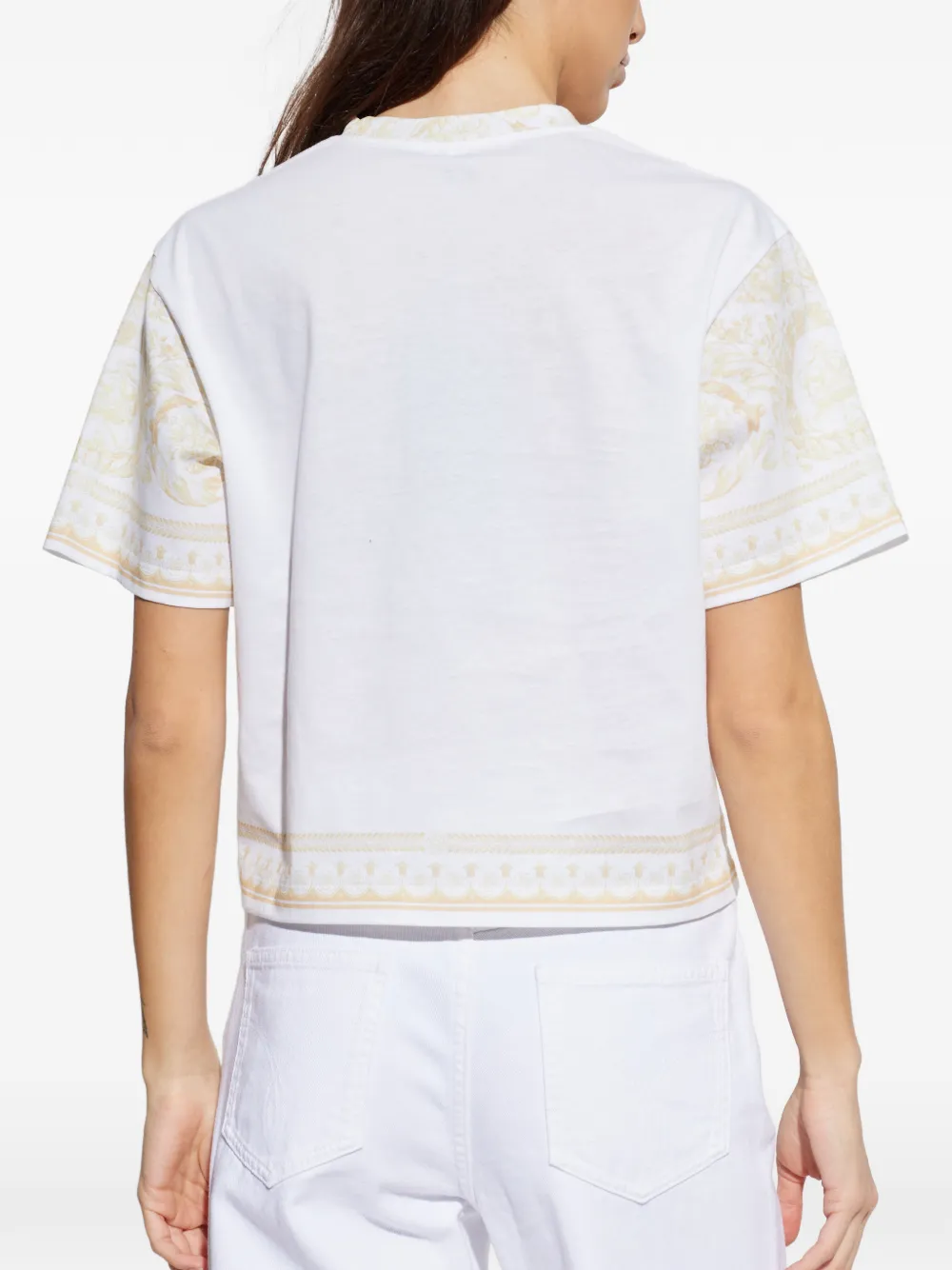 Versace Katoenen-jersey T-shirt met print Wit