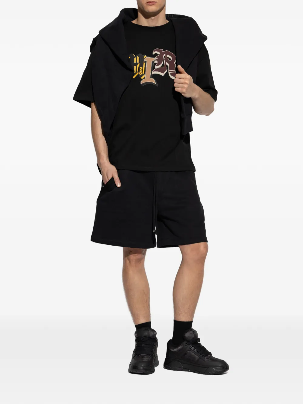 AMIRI logo-appliqué T-shirt - Zwart