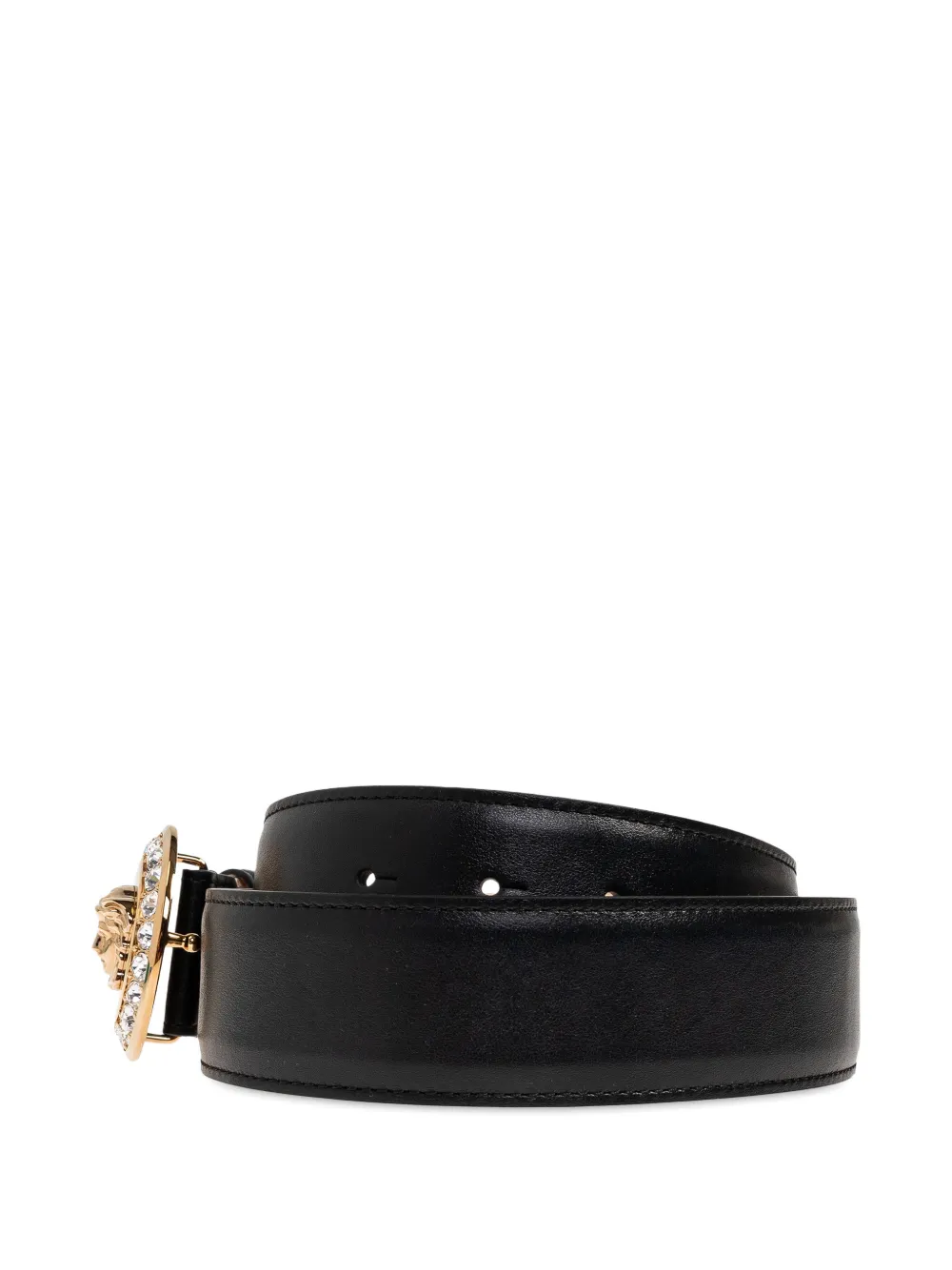 Versace crystal-embellished Medusa-buckle belt - Zwart