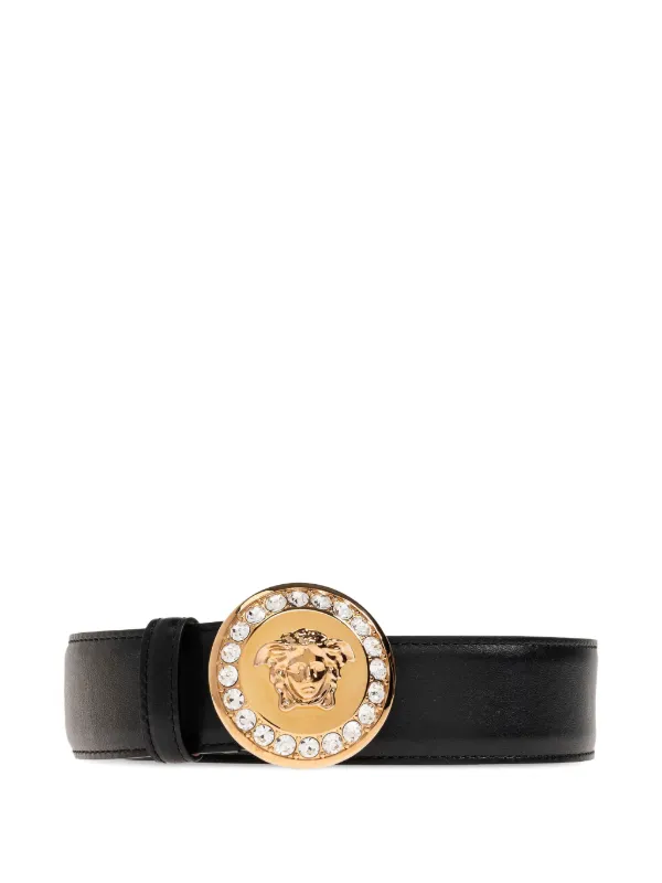 Versace crystal-embellished Medusa-buckle Belt | Black  display picture 2
