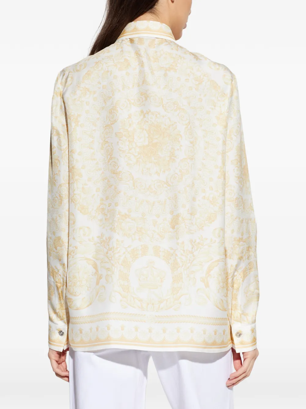 Versace Blouse met barokprint Wit