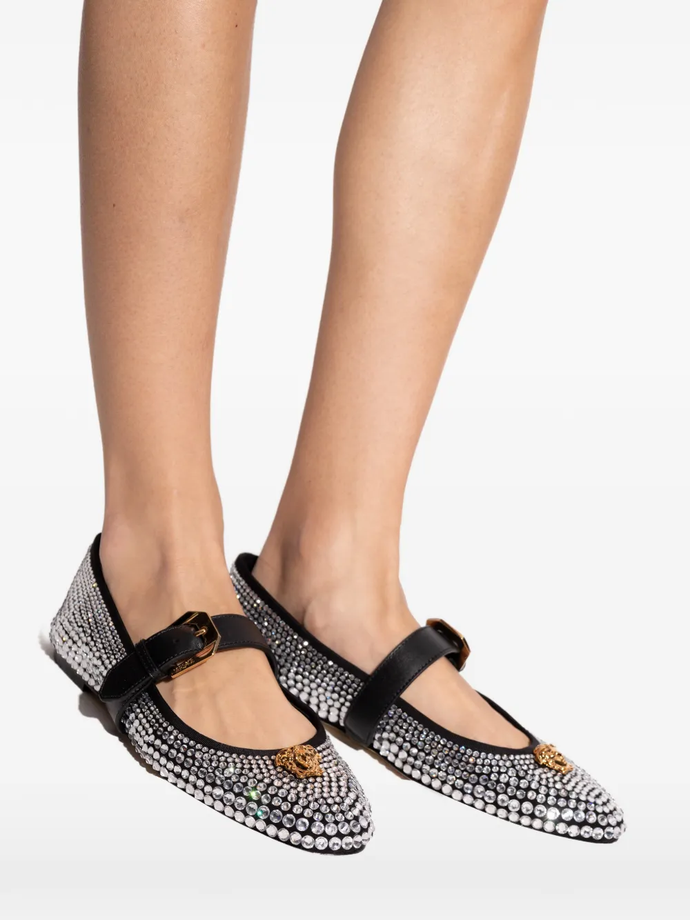 Versace La Medusa ballerina's met studs Wit