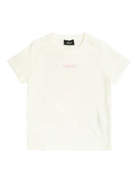 Versace Kids pink-logo printed T-shirt