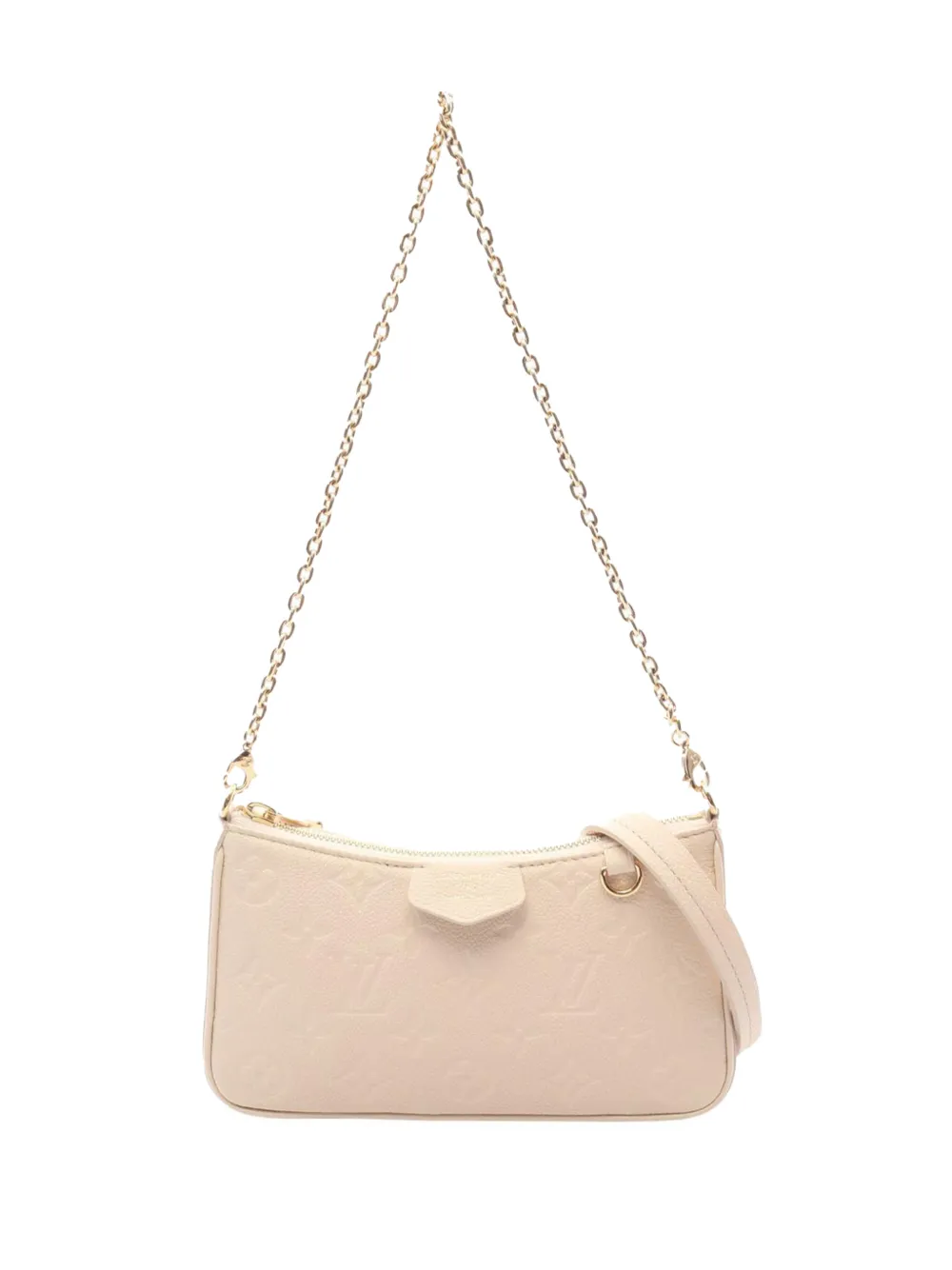 Pre-owned Louis Vuitton 2021-2025 Monogram Empreinte Easy Pouch Satchel In Brown