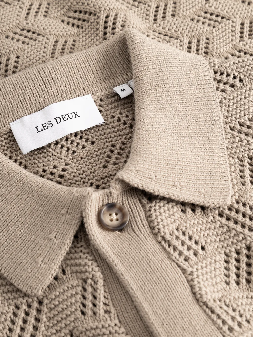 Les Deux Opengewerkt overhemd Beige