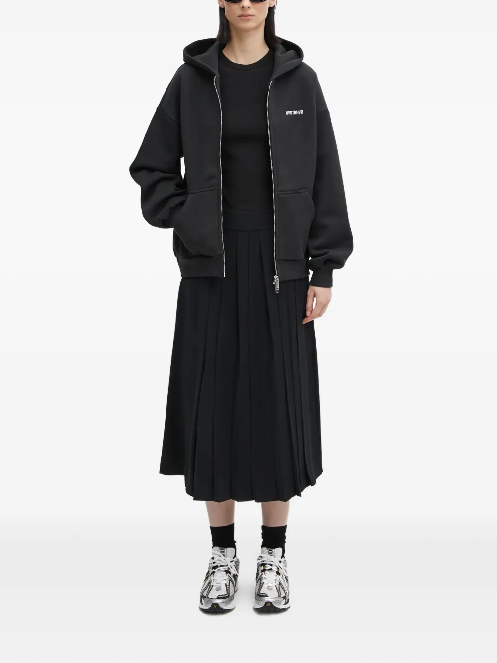  Fred Perry Logo-embroidered Midi Skirt - Black 
