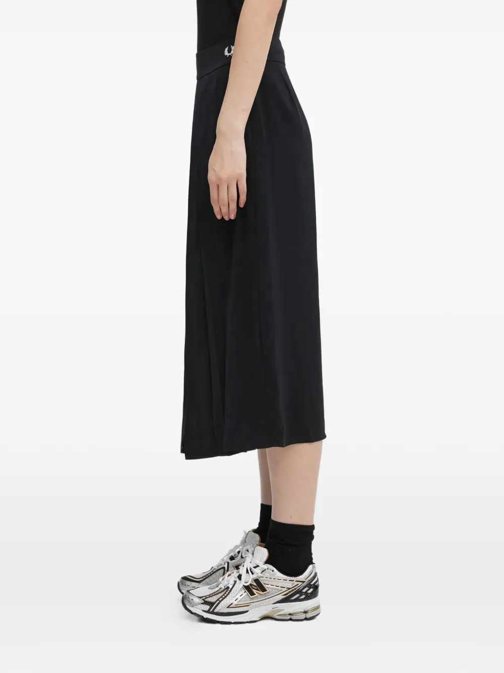  Fred Perry Logo-embroidered Midi Skirt - Black 