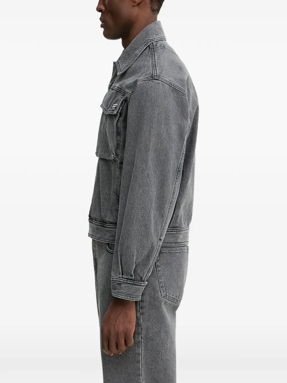  Filling Pieces Logo-detail Shirt Jacket - Grey 