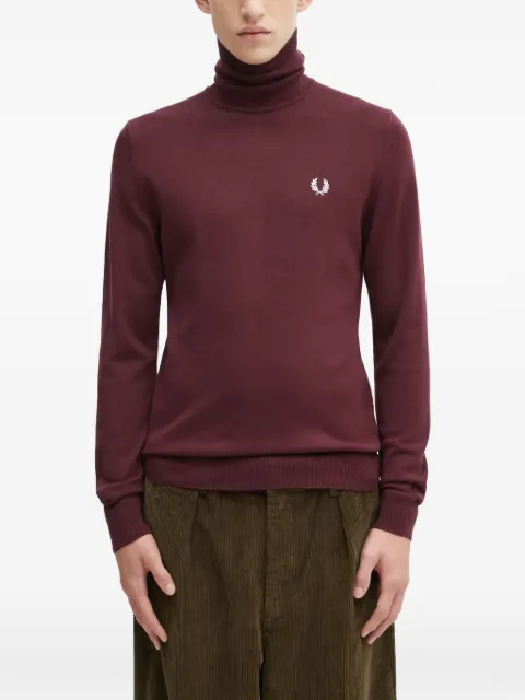 Fred Perry logo-embroidered turtleneck sweater