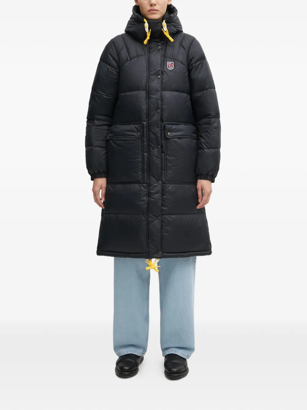 Fjällräven Cappotto imbottito con logo - Nero