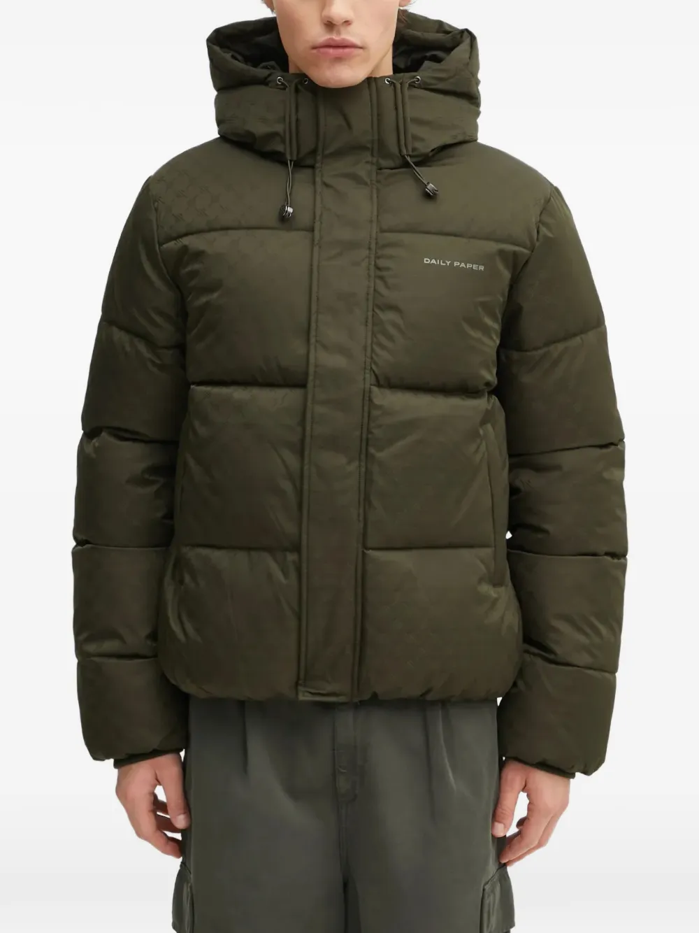 Daily Paper logo-print padded jacket - Verde