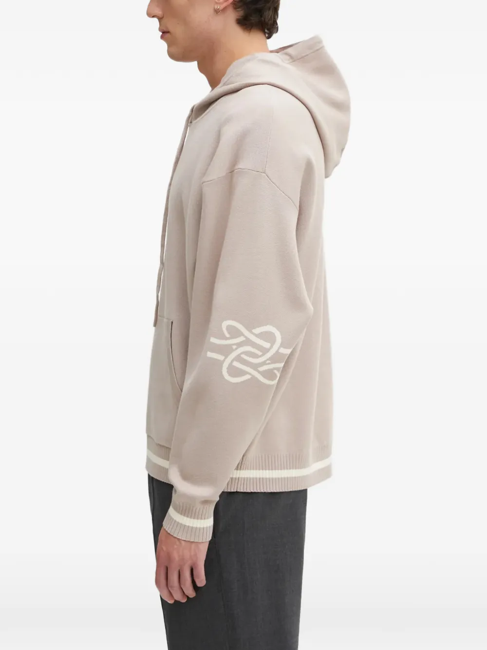 Filling Pieces Hoodie met logodetail Beige