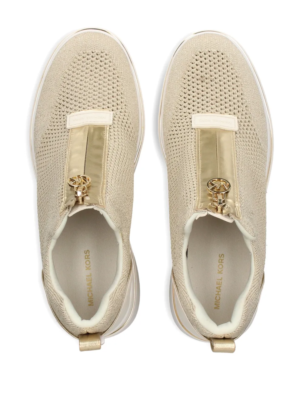 Michael Kors Willis sneakers met plateauzool en rits Beige