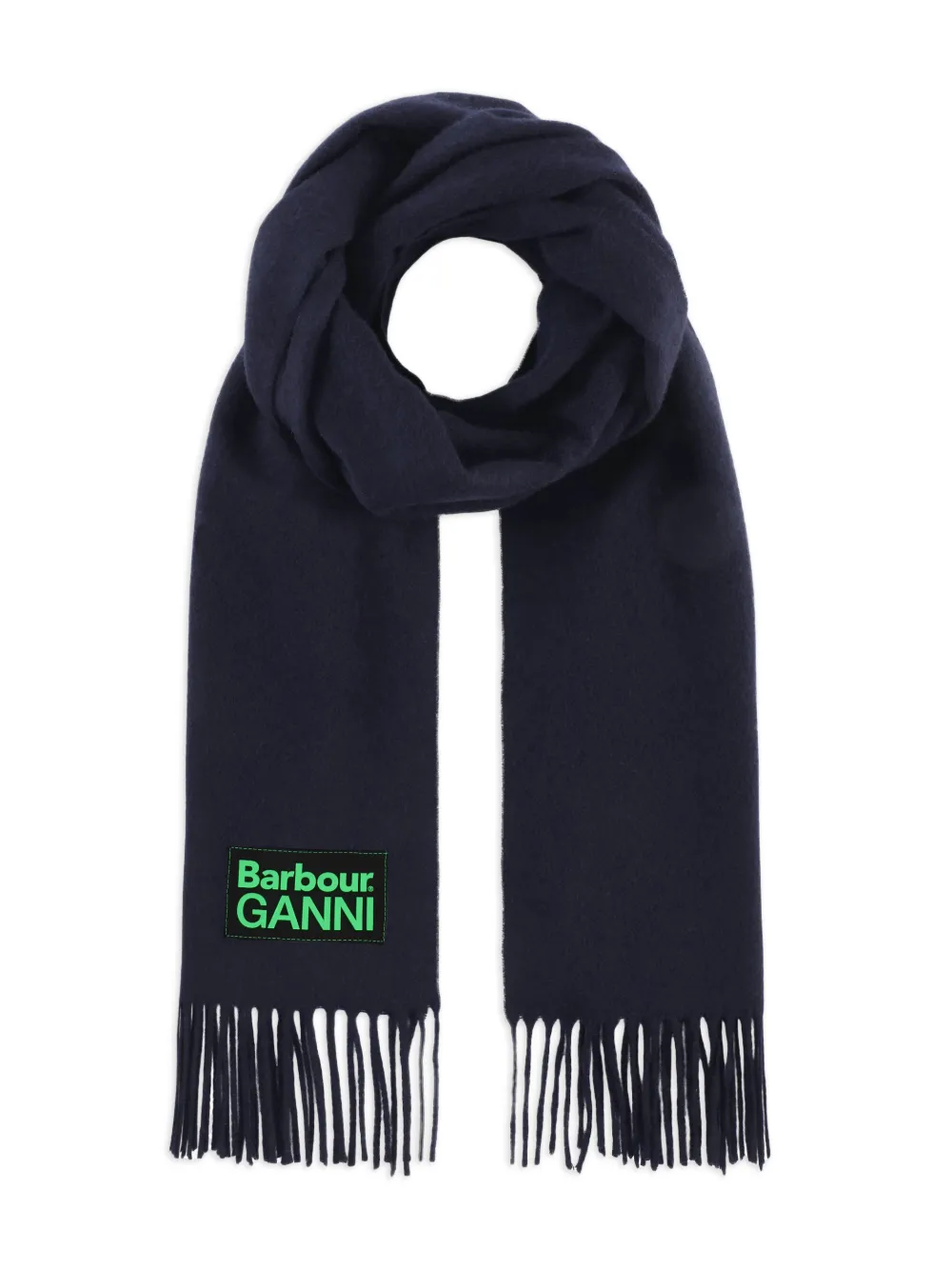 GANNI x Barbour fringe scarf - Blu