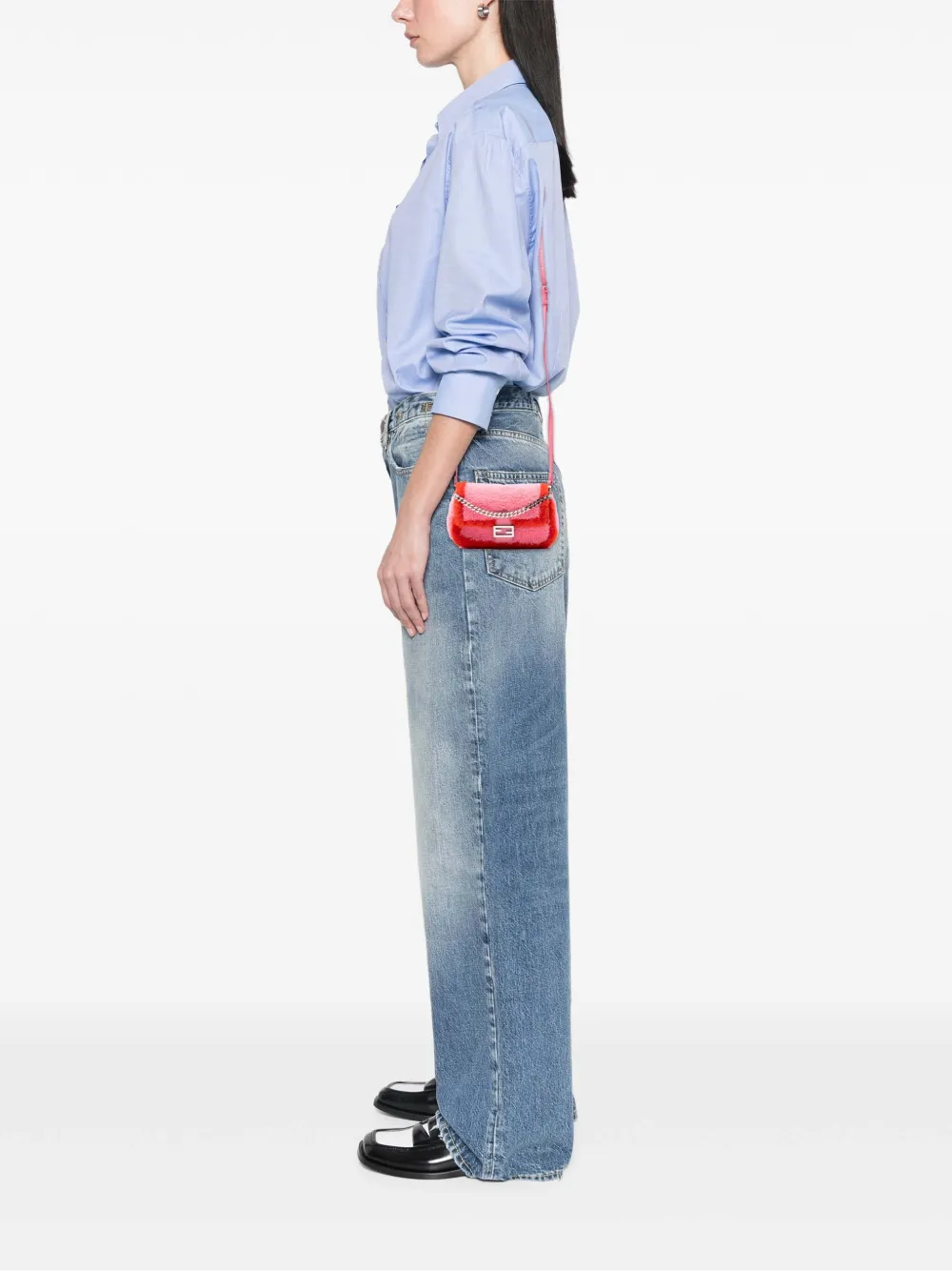 Fendi Pre-Owned 2010-2025 Micro Bicolor Shearling Baguette satchel | Pre-Owned | Image 2