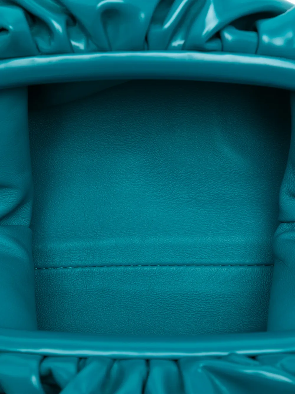 BOTTEGA VENETA Pre-owned 2012-2025 Patent Beaded Strap The Mini Pouch Crossbody Bag In Blue