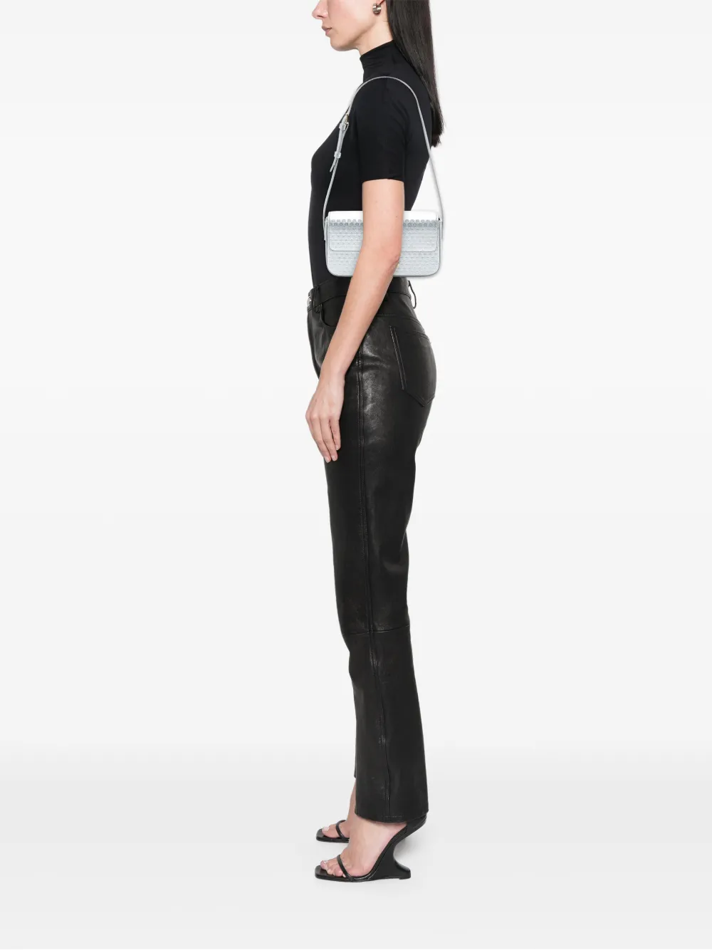 Celine Pre-Owned 2023 Triomphe All Over Laminated Calfskin Claude shoulder bag | Pre-Owned | Image 2