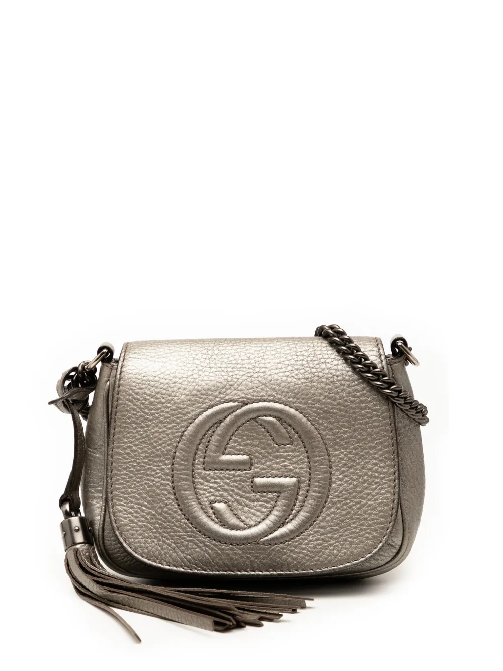 Gucci Pre-Owned 2000-2015 Small Metallic Leather Soho Chain Flap crossbody bag - Oro