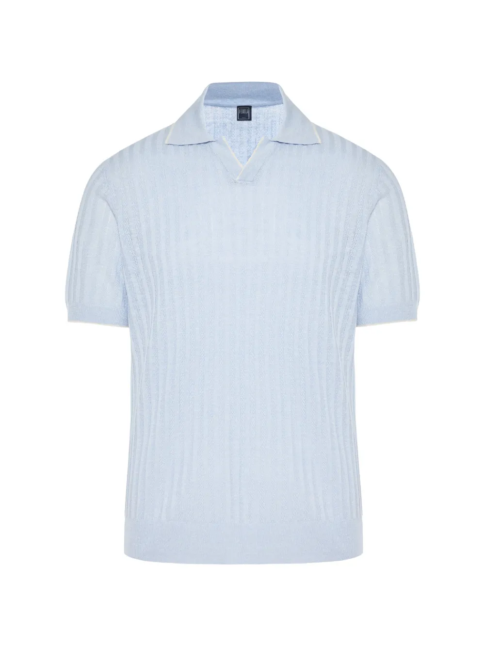 Fedeli short-sleeve knitted sweater - Blu