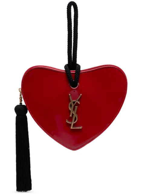 Saint Laurent Pre-Owned 2018 Patent Sac Coeur Heart Shaped clutch bag