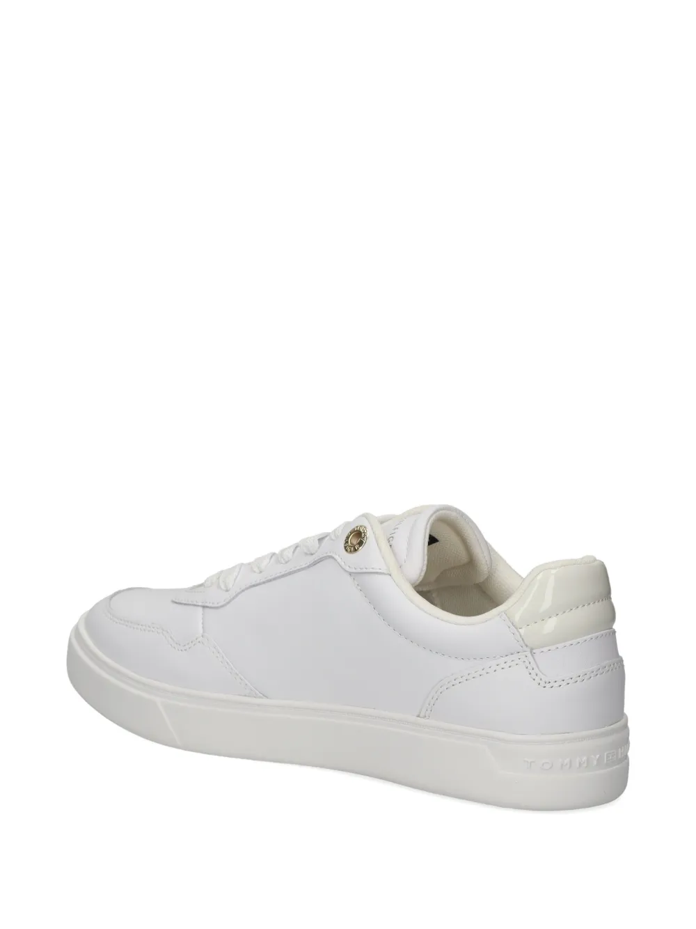 Tommy Hilfiger Cupsole Lace-up Leather Sneakers In White