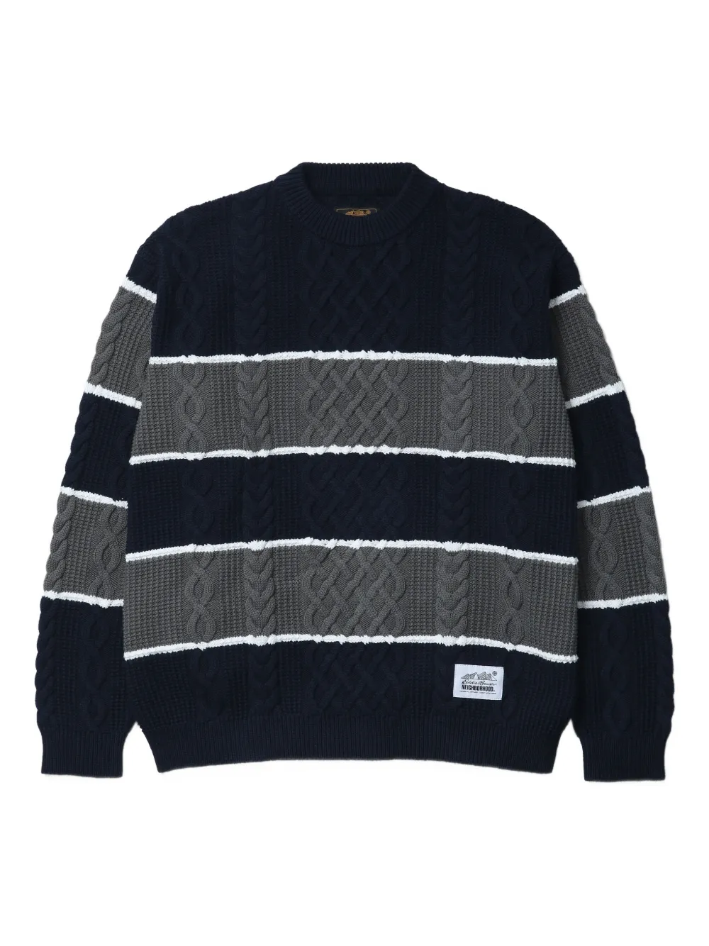 Neighborhood  x Eddie Bauer striped cable-knit sweater | Blue | Image 1