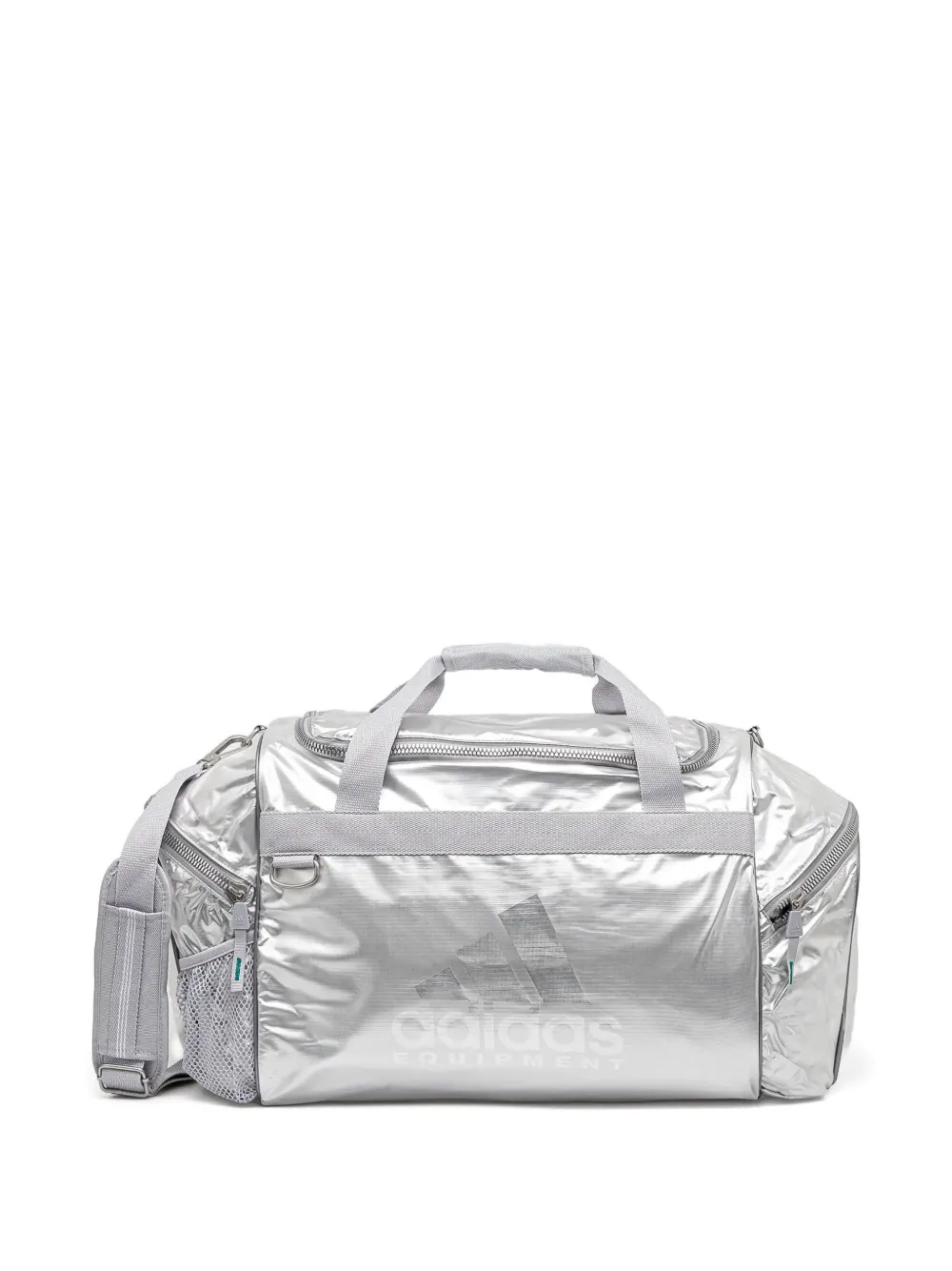 adidas zip-fastening metallic-effect holdall - Argento