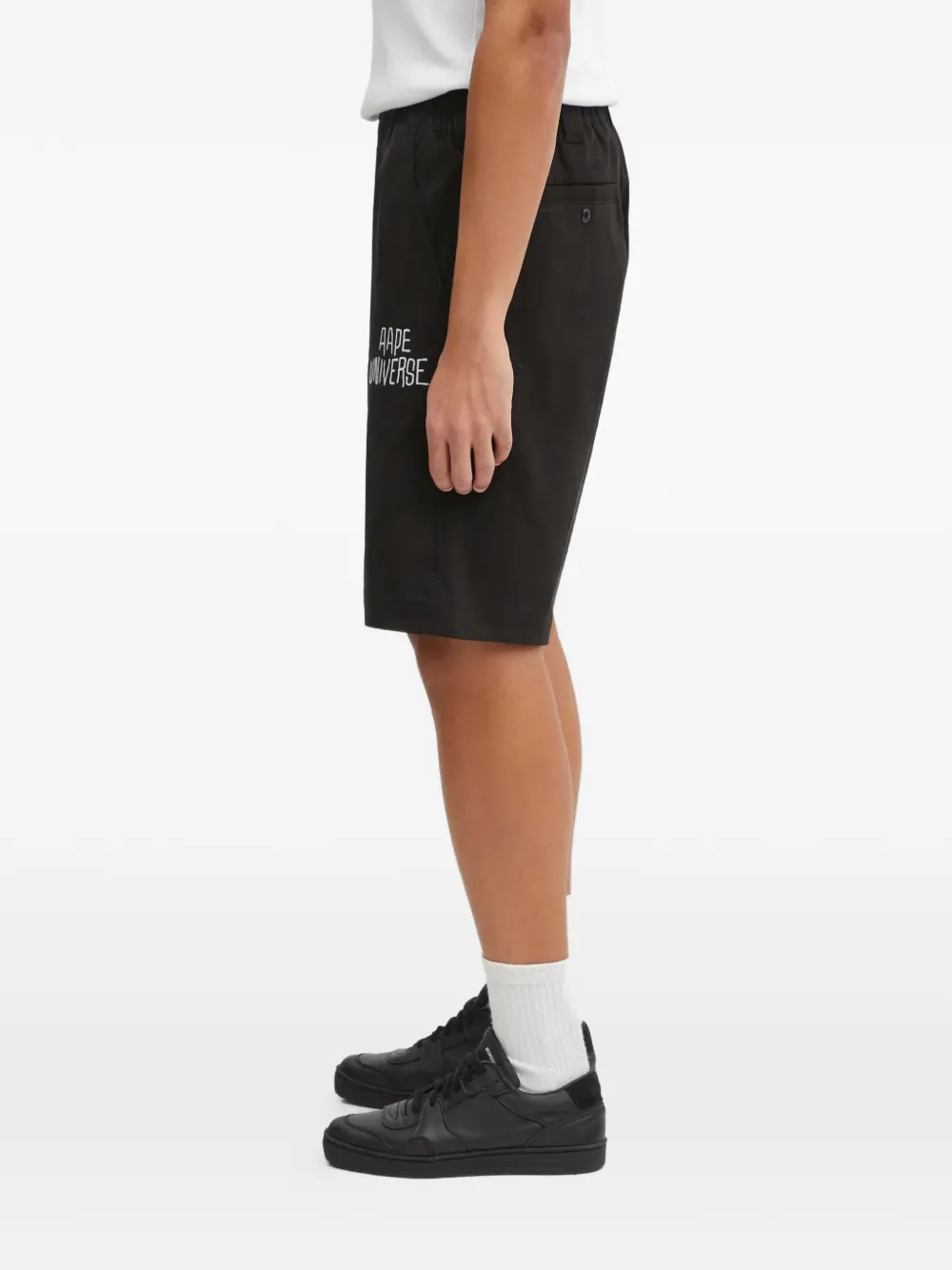 AAPE BY *A BATHING APE Shorts met geborduurd logo Zwart