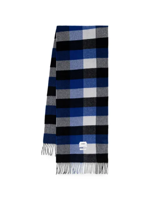 Ader Error check-pattern fringed scarf