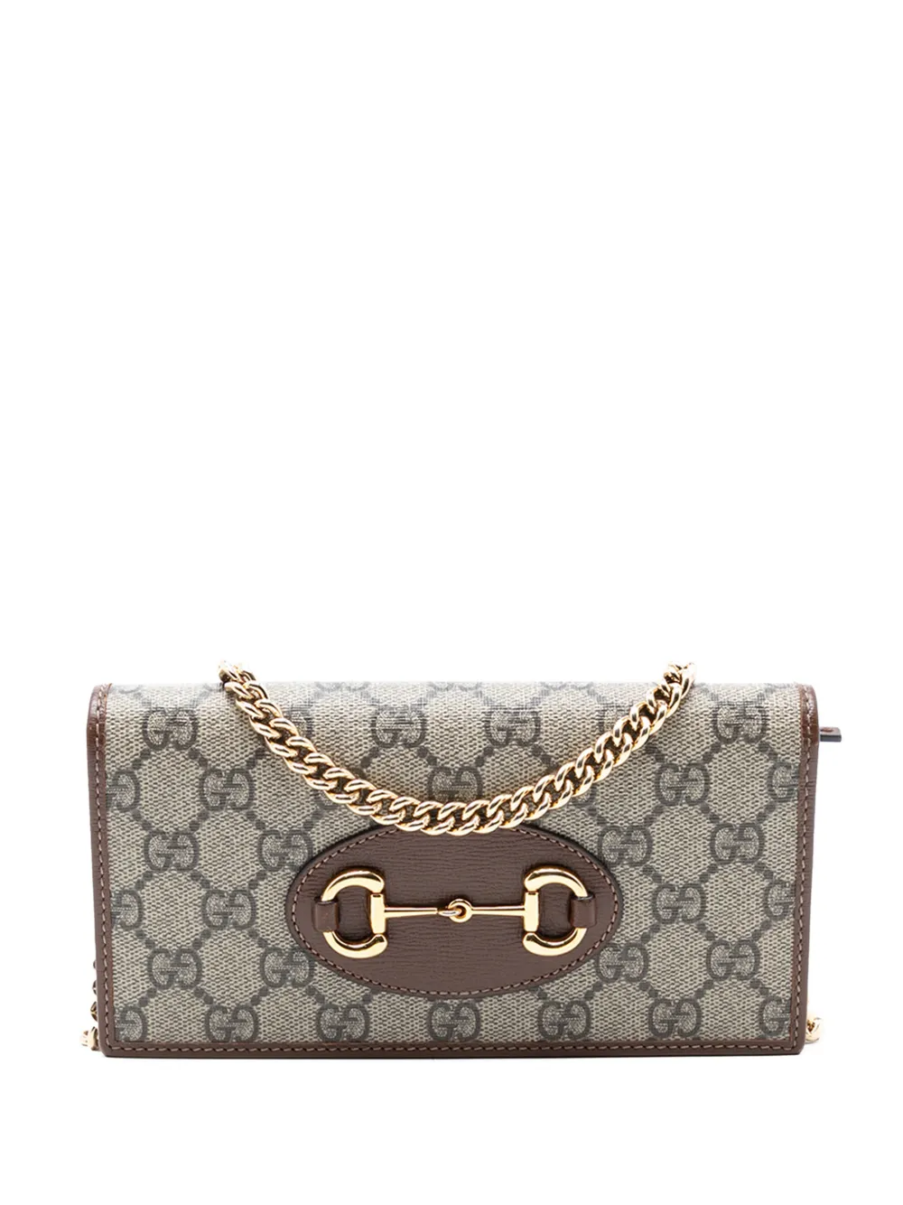 Gucci Pre-Owned Borsa a tracolla Horsebit 1955 in tessuto GG Supreme con catena 2016-2025 | marrone | Image 1