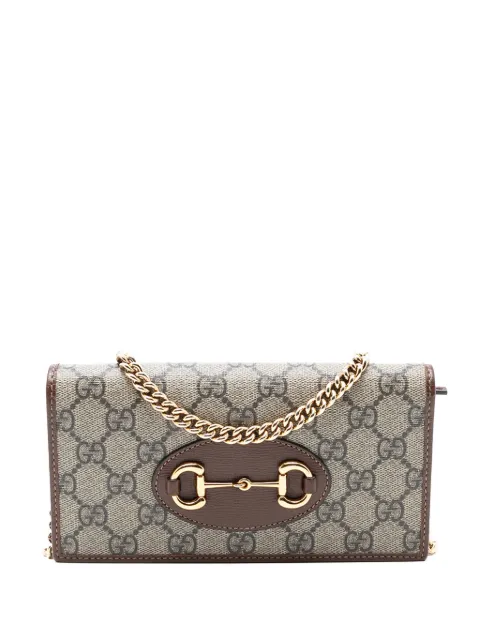 Gucci Pre-Owned 2016-2025 GG Supreme Horsebit 1955 Wallet On Chain crossbody bag