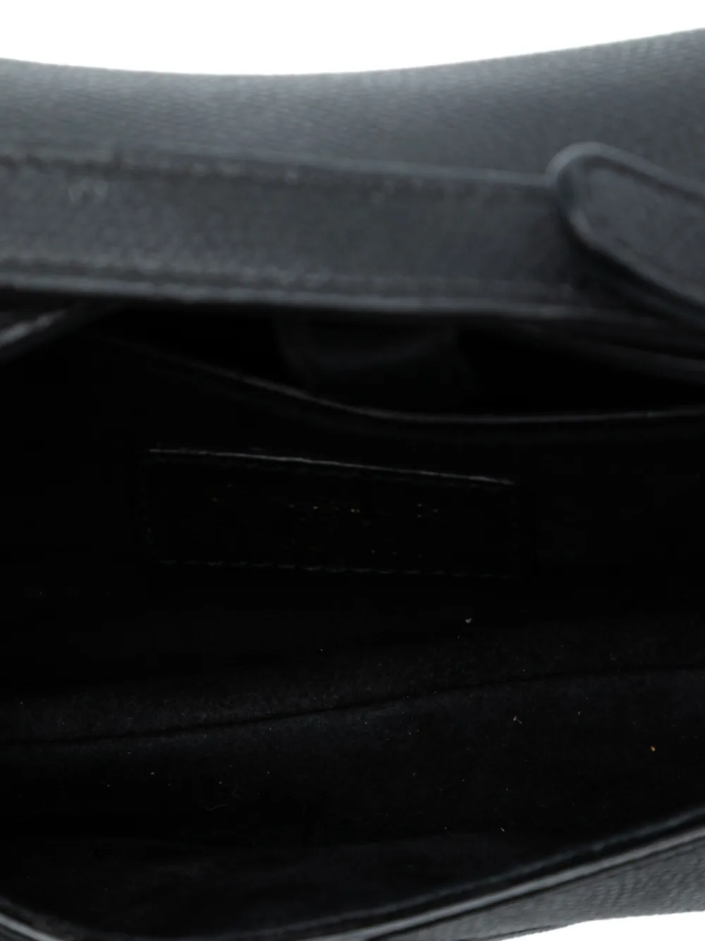 Pre-owned Dior 2018 Mini Grained Calfskin Saddle Bag Satchel In Black