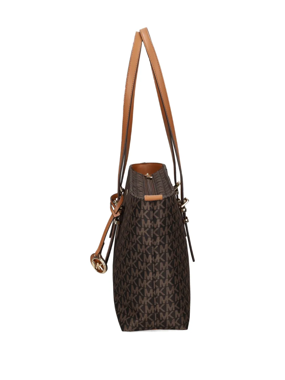 Michael Michael Kors Medium Quinn Buckle Monogram Tote Bag In Brown