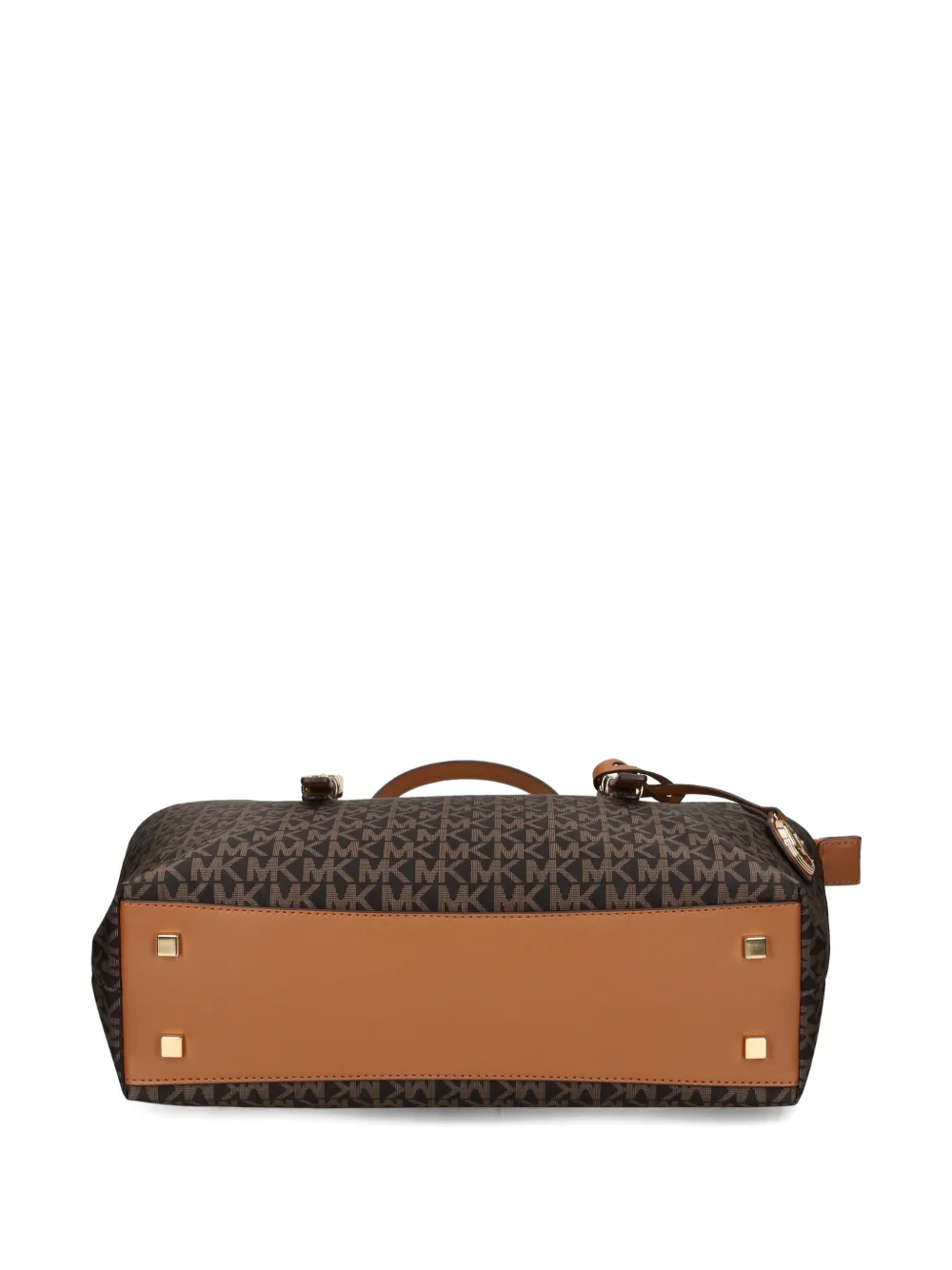 Michael Michael Kors Medium Quinn Buckle Monogram Tote Bag In Brown