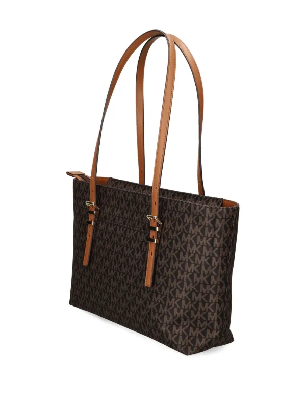 Michael Michael Kors Medium Quinn Buckle Monogram Tote Bag | Brown