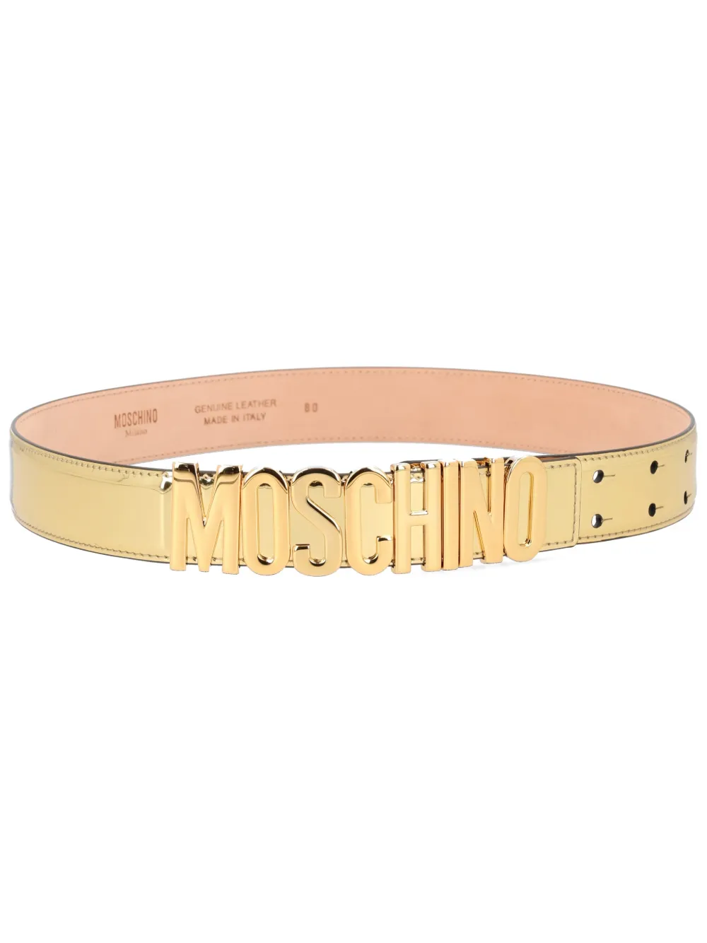 Moschino logo-buckle belt - Goud